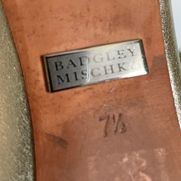 Badgley Mischka Metallic Leather Kitten Heels with Crystal Deco - Picture 10 of 10